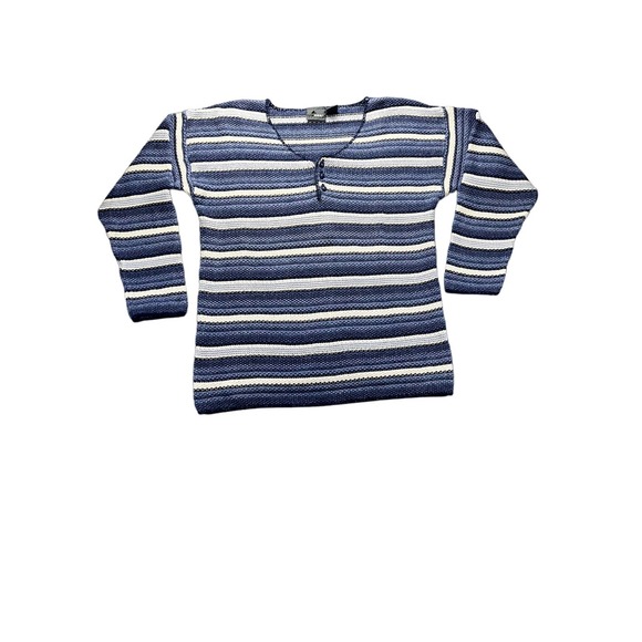 Liz Wear Petites Blue striped Heanly size medium/Large - Picture 1 of 8